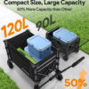 3 in 1 Collapsible Wagon, 120L & 220lbs, Black