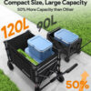 3 in 1 Collapsible Wagon, 120L & 220lbs, Black