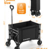 3 in 1 Collapsible Wagon, 120L & 220lbs, Black