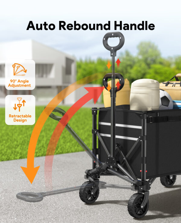 3 in 1 Collapsible Wagon, 120L & 220lbs, Black