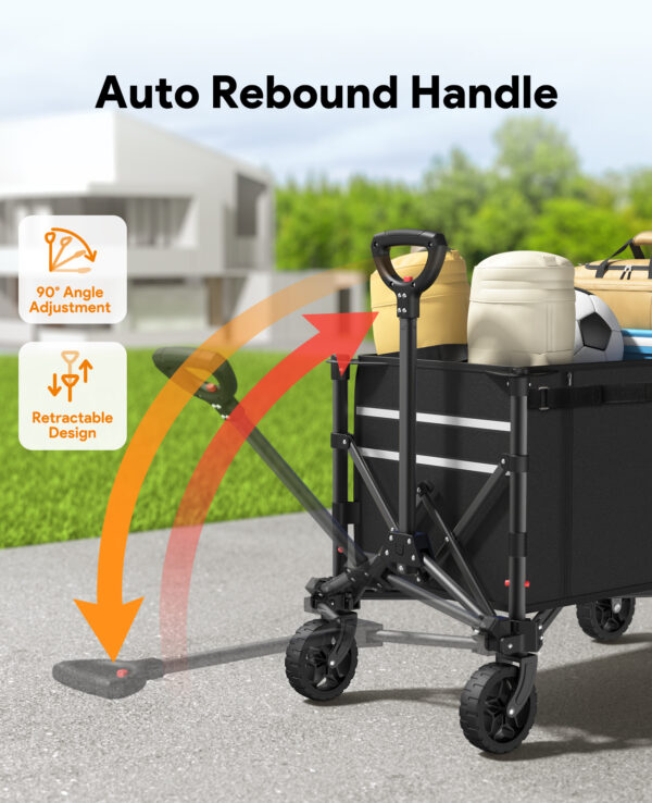 3 in 1 Collapsible Wagon, 120L & 220lbs, Black