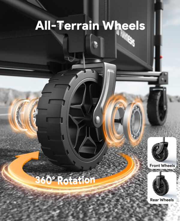 3 in 1 Collapsible Wagon, 120L & 220lbs, Black