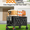 Utility Collapsible Wagon, 200L & 440lbs, Black