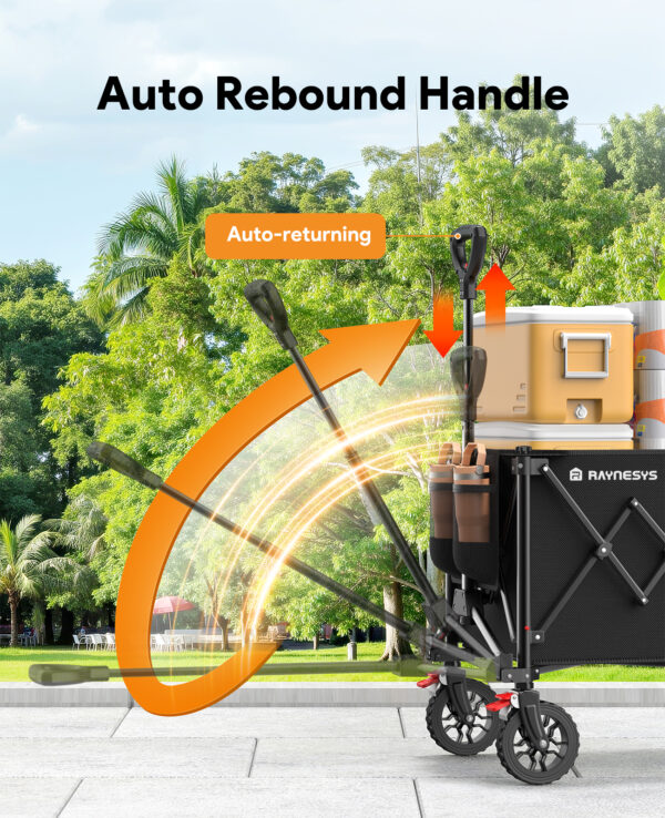 Utility Collapsible Wagon, 200L & 440lbs, Black