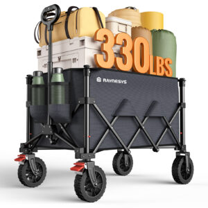 Heavy Duty Collapsible Wagon, 180L & 330lbs, Grey