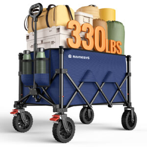 Heavy Duty Collapsible Wagon, 180L & 330lbs, Blue