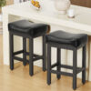 Counter Height Bar Stools Set of 2, 24 Inch, All Black