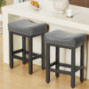 Counter Height Bar Stools Set of 2, 24 Inch, Grey+Black