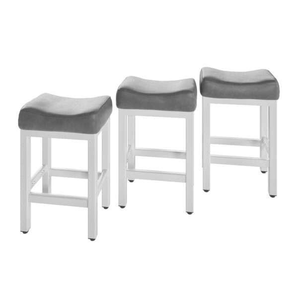 Counter Height Bar Stools Set of 3, 24 Inch, Grey+White