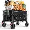 Heavy Duty Collapsible Wagon, 180L & 330lbs, Black