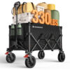 Heavy Duty Collapsible Wagon, 180L & 330lbs, Black