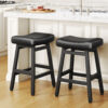 Kitchen Bar Stools Set of 2, 24 Inch, Black