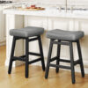 Kitchen Bar Stools Set of 2, 24 Inch, Grey+Black