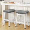 Kitchen Bar Stools Set of 2, 24 Inch, Grey+White