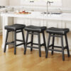 Kitchen Bar Stools Set of 3, 24 Inch, Black