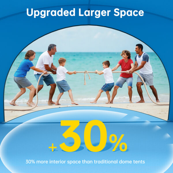Beach Tent, with UPF50+ UV Protection, 6 Persons, Sky Blue