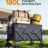 Heavy Duty Collapsible Wagon, 180L & 330lbs, Grey