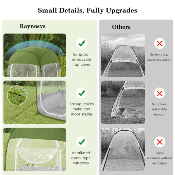 Portable Sports Tent, Clear View, Army Green