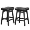 Kitchen Bar Stools Set of 2, 24 Inch, Black