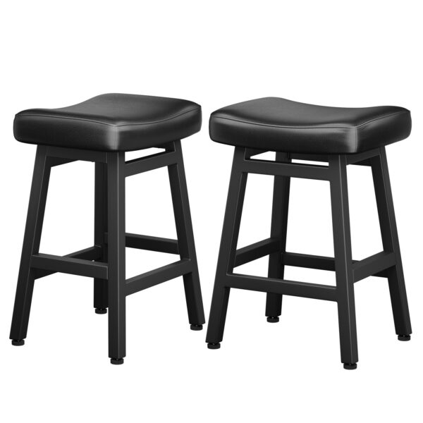 Kitchen Bar Stools Set of 2, 24 Inch, Black