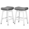 Kitchen Bar Stools Set of 2, 24 Inch, Grey+White