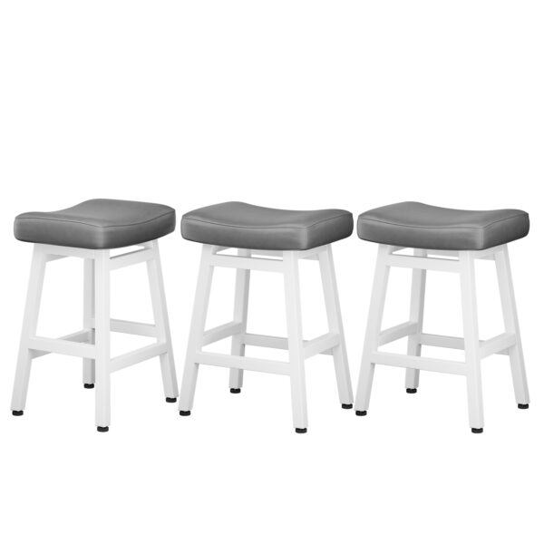 Kitchen Bar Stools Set of 3, 24 Inch, Grey+White