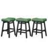 Kitchen Bar Stools Set of 3, 24 Inch, Forest Green