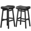 Kitchen Bar Stools Set of 2, 29 Inch, Black