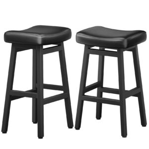Kitchen Bar Stools Set of 2, 29 Inch, Black
