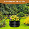 24 Inch Round Galvanized Fire Pit Ring, 2 Feet, Black