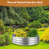 48 Inch Round Galvanized Fire Pit Ring, 4 Feet, Silver
