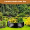 48 Inch Round Galvanized Fire Pit Ring, 4 Feet, Black