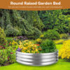 60 Inch Round Galvanized Fire Pit Ring, 5 Feet, Silver
