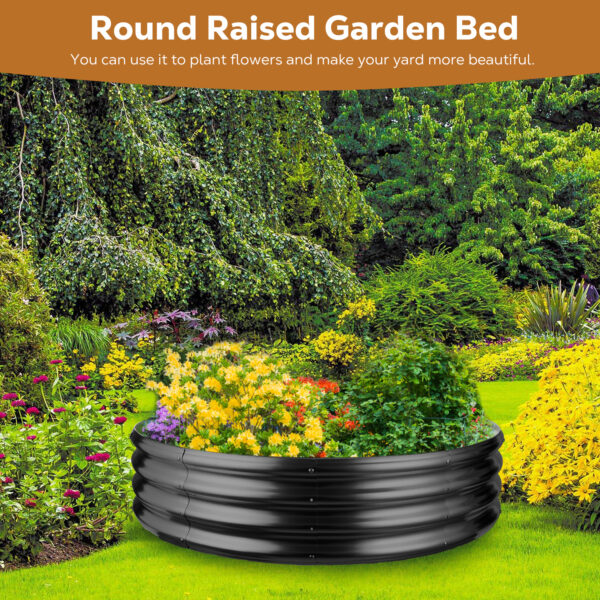 60 Inch Round Galvanized Fire Pit Ring, 5 Feet, Black