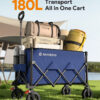 Heavy Duty Collapsible Wagon, 180L & 330lbs, Blue