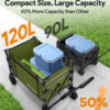3 in 1 Collapsible Wagon, 120L & 220lbs, Army Green