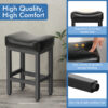 Counter Height Bar Stools Set of 2, 24 Inch, All Black