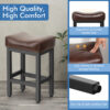 Counter Height Bar Stools Set of 3, 24 Inch, Brown+Black