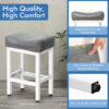 Counter Height Bar Stools Set of 3, 24 Inch, Grey+White