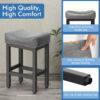 Counter Height Bar Stools Set of 3, 24 Inch, Grey+Black