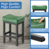 Counter Height Bar Stools Set of 2, 24 Inch, Forest Green