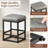 Faux Leather Counter Stool, 24 Inch, Grey