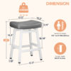 Kitchen Bar Stools Set of 2, 24 Inch, Grey+White
