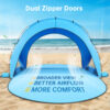 3 Beach Tent, with UPF50+ UV Protection, 4 Persons, Sky Blue
