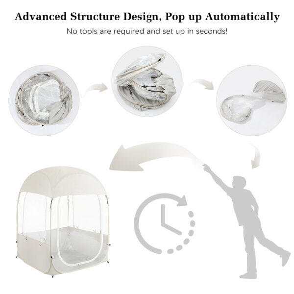 Instant Sports Tent, Clear View, Beige
