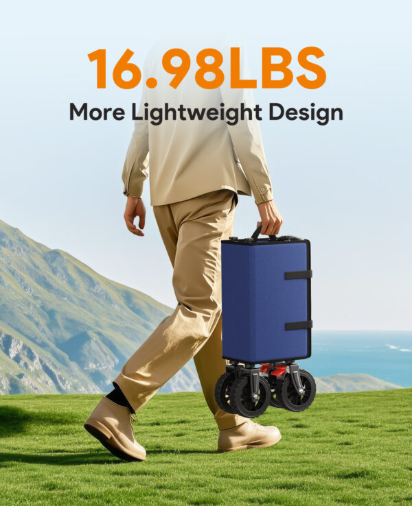 Heavy Duty Collapsible Wagon, 180L & 330lbs, Blue