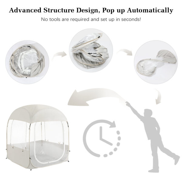 Portable Sports Tent, Clear View, Beige
