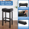 Counter Height Bar Stools Set of 2, 29 Inch, All Black