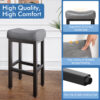 Counter Height Bar Stools Set of 2, 29 Inch, Grey+Black