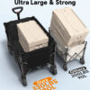 Heavy Duty Collapsible Wagon, 180L & 330lbs, Black